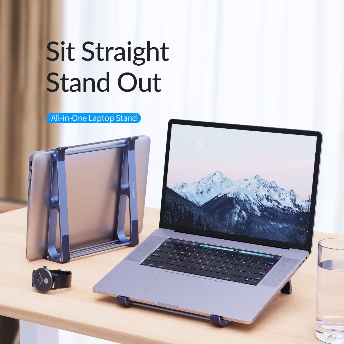 ORICO Ergonomic Desk Laptop Stand for 11–17.4" Laptop Aluminum Stable Computer Riser