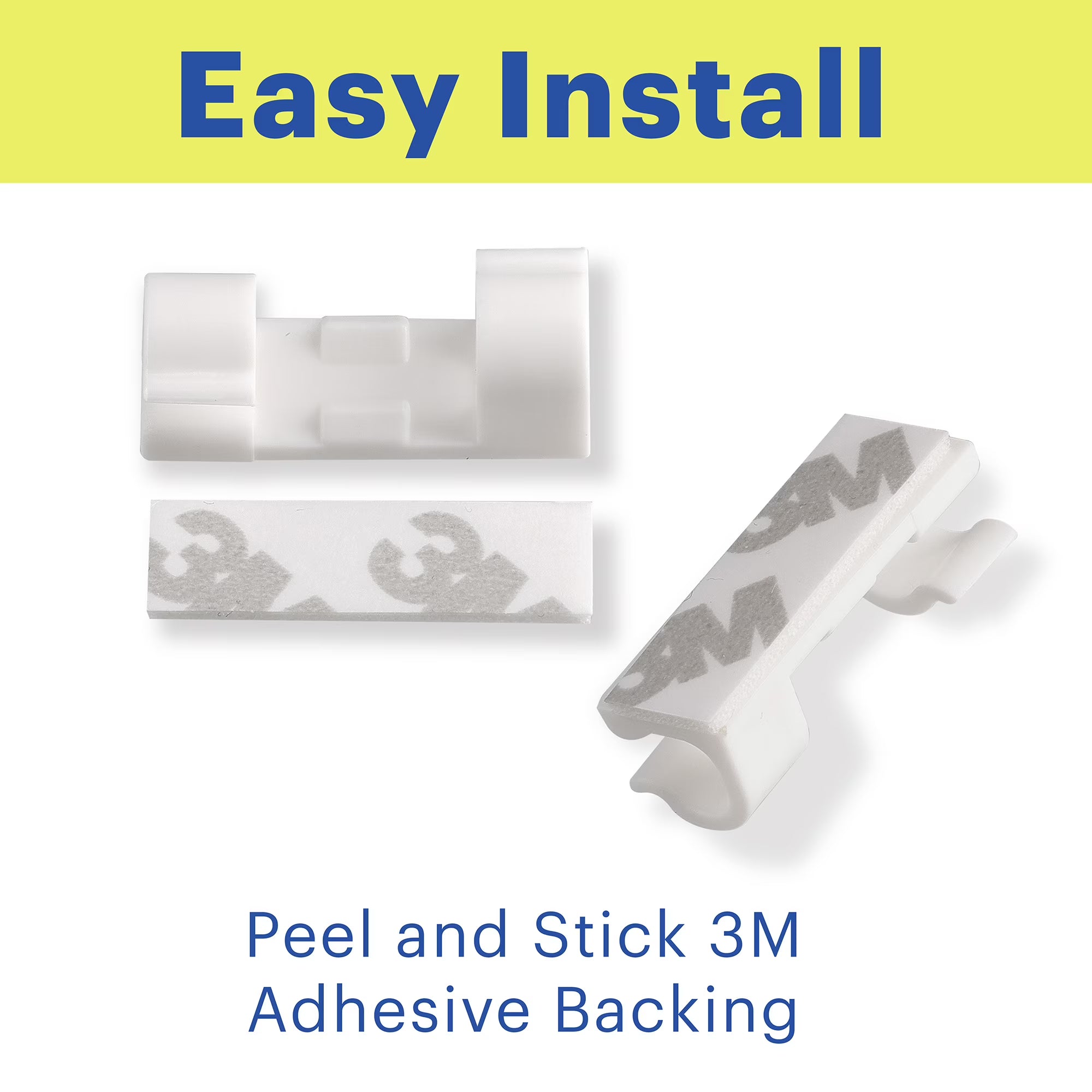 onn Peel and Stick Adhesive Cable Management Clips, 24 Count