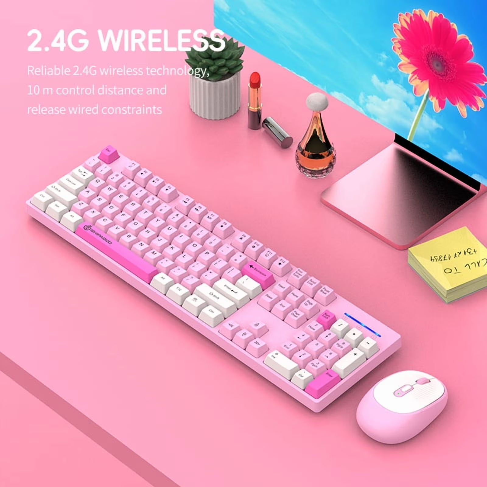 Shipadoo Wireless Keyboard and Mouse Combo Set Gaming Wireless Laptop Desktop Computer Office Accessories Free Wireless Mouse
