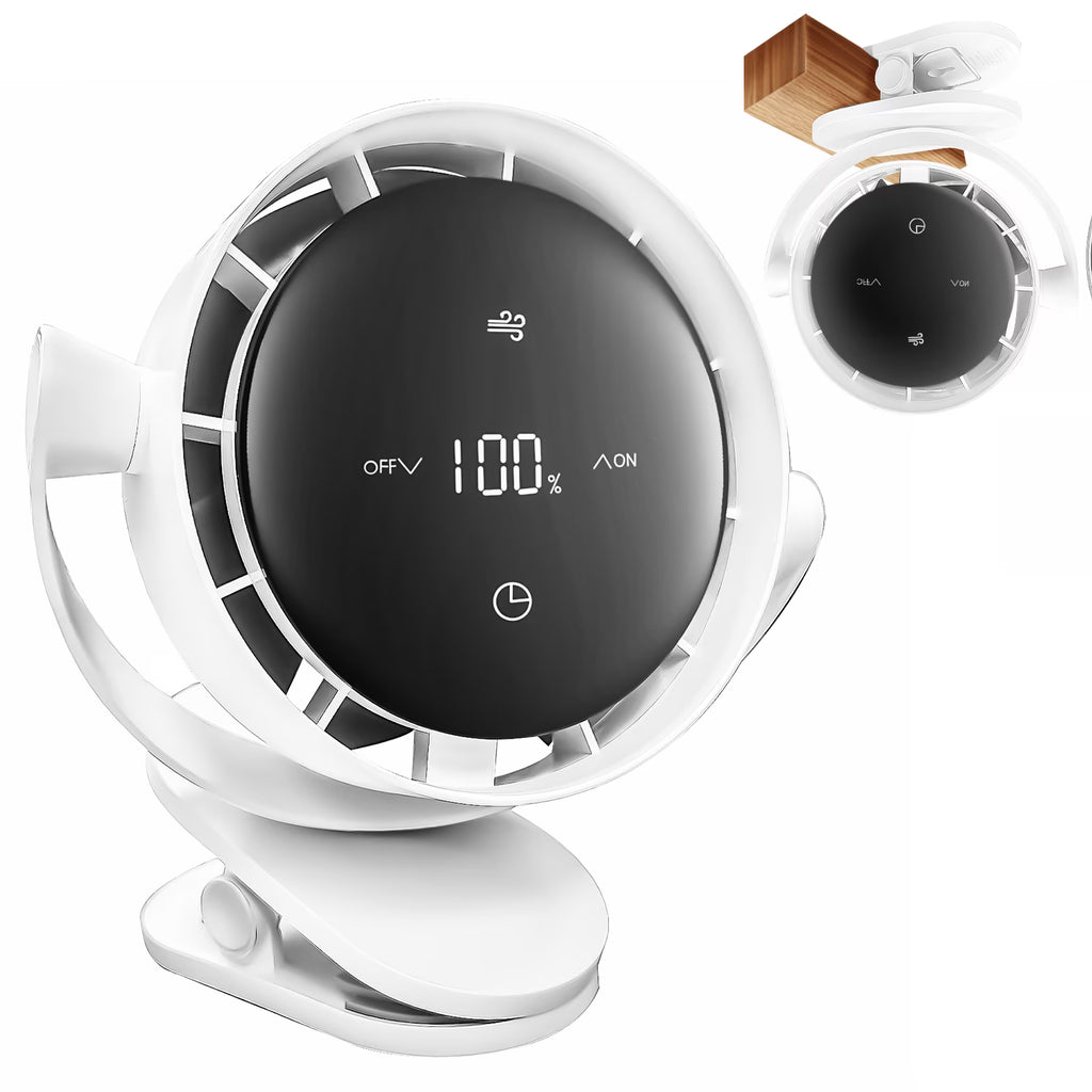 Rechargeable Desk Fan, 1–100 Speeds LED Digital Display Table Fan, Battery Powered Air Circulation Cooling for Office Bedroom Kitchen Travel