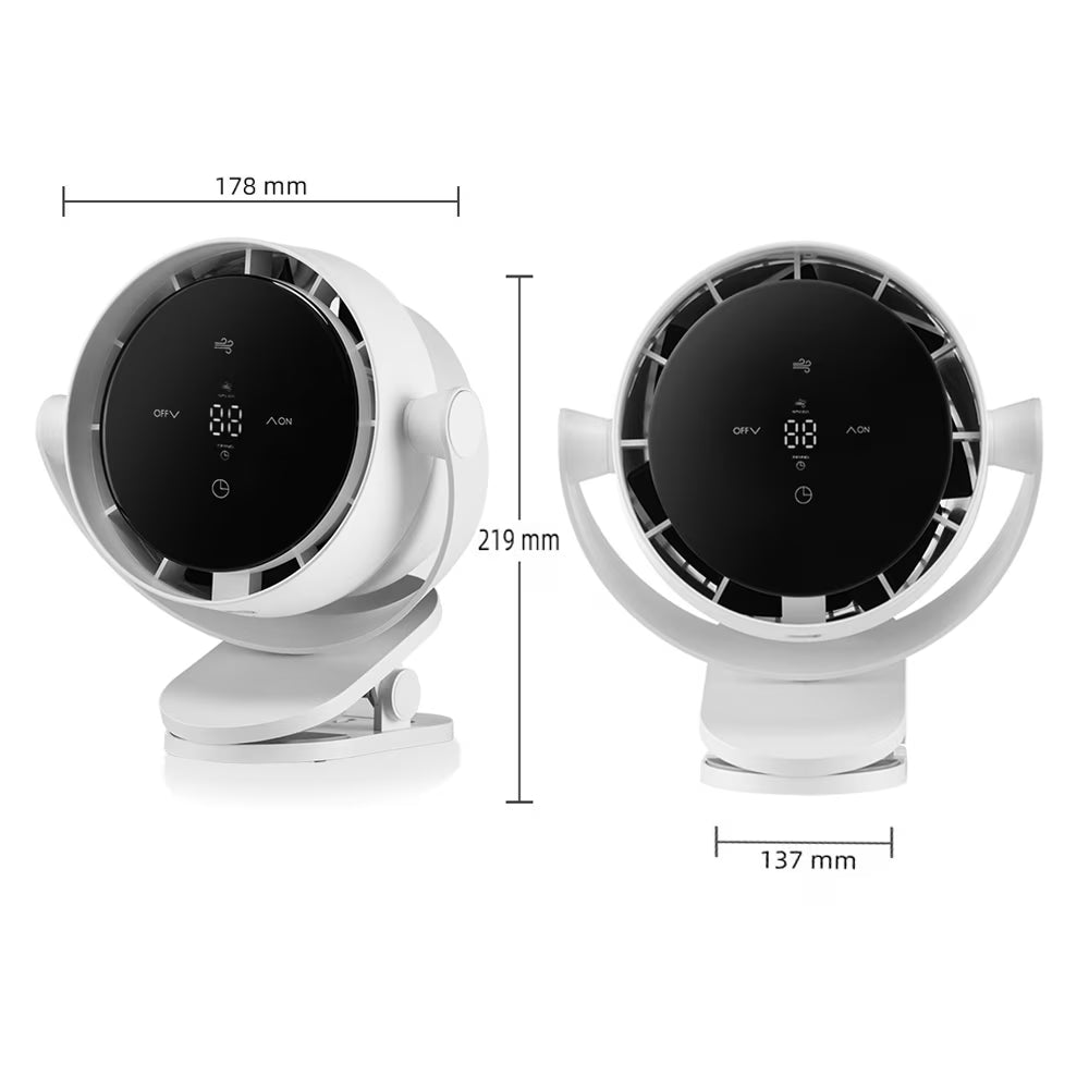 Rechargeable Desk Fan, 1–100 Speeds LED Digital Display Table Fan, Battery Powered Air Circulation Cooling for Office Bedroom Kitchen Travel