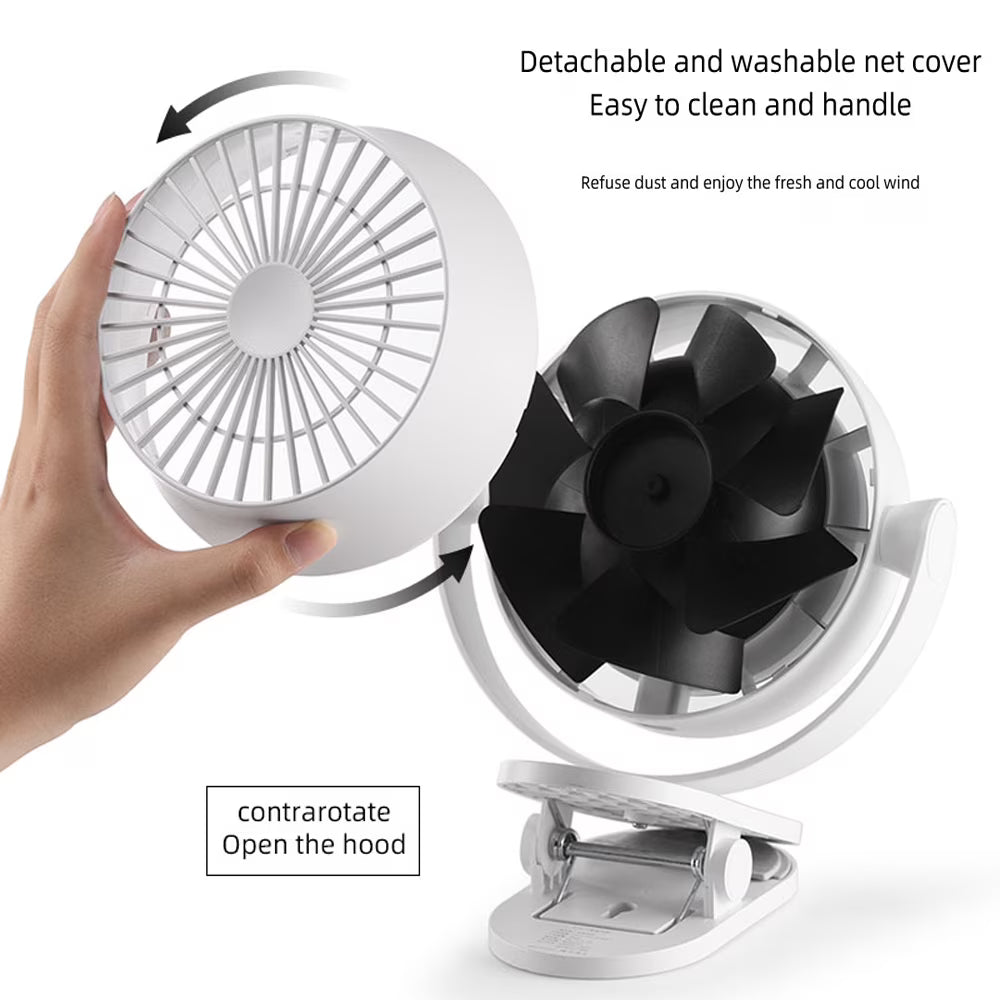 Rechargeable Desk Fan, 1–100 Speeds LED Digital Display Table Fan, Battery Powered Air Circulation Cooling for Office Bedroom Kitchen Travel