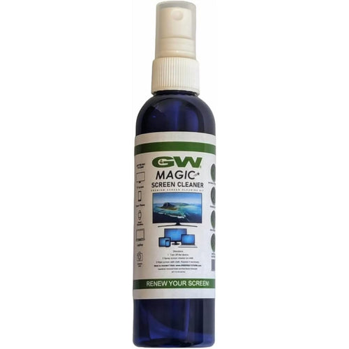 GW Deluxe Magic Screen Cleaner Kit for Smart TV, Phone, Tablet, Laptop with 2 Premium Microfiber Cloths and Large Spray Bottle