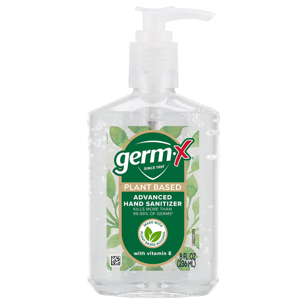 Germ-X Subtle Green Apple Scented Hand Sanitizer, Vitamin E & Plant-Based Alcohol, 8 fl oz