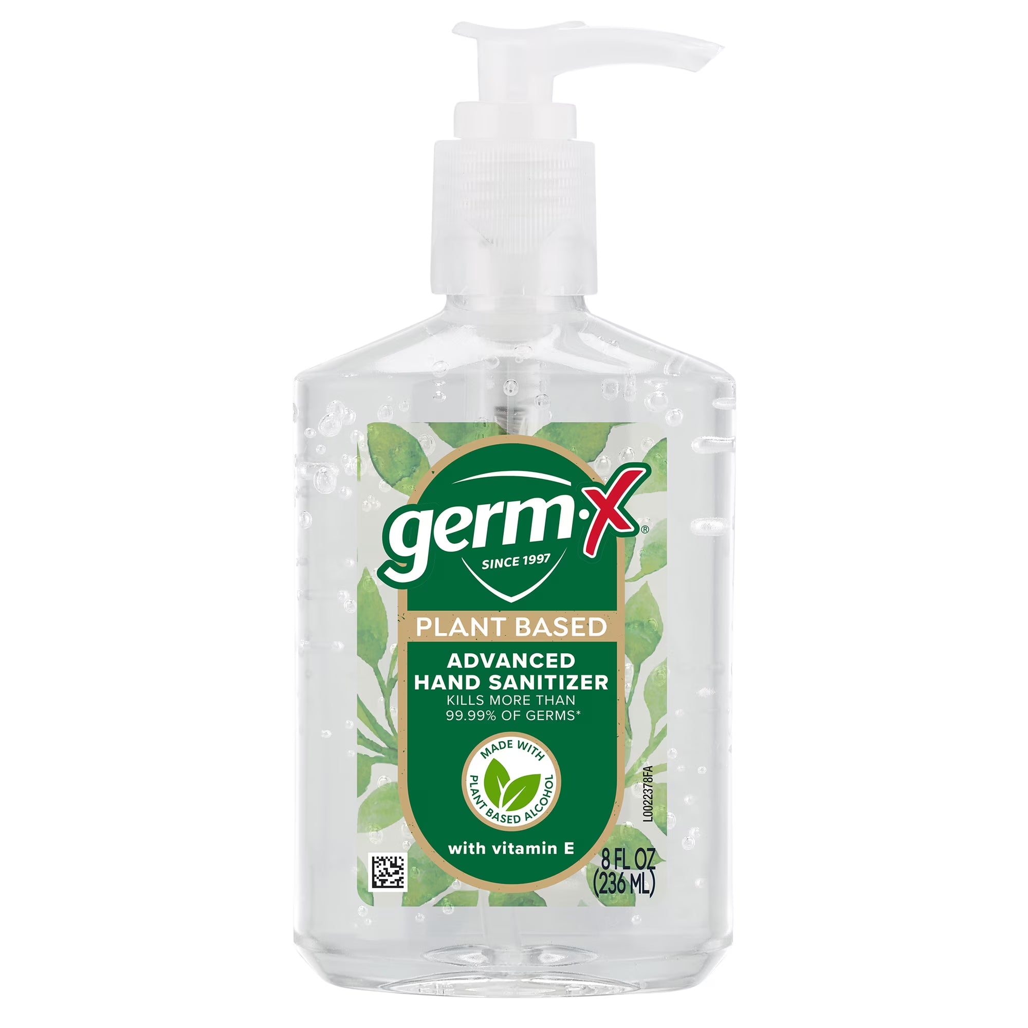 Germ-X Subtle Green Apple Scented Hand Sanitizer, Vitamin E & Plant-Based Alcohol, 8 fl oz