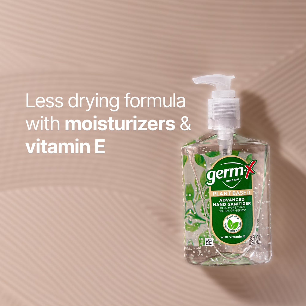 Germ-X Subtle Green Apple Scented Hand Sanitizer, Vitamin E & Plant-Based Alcohol, 8 fl oz