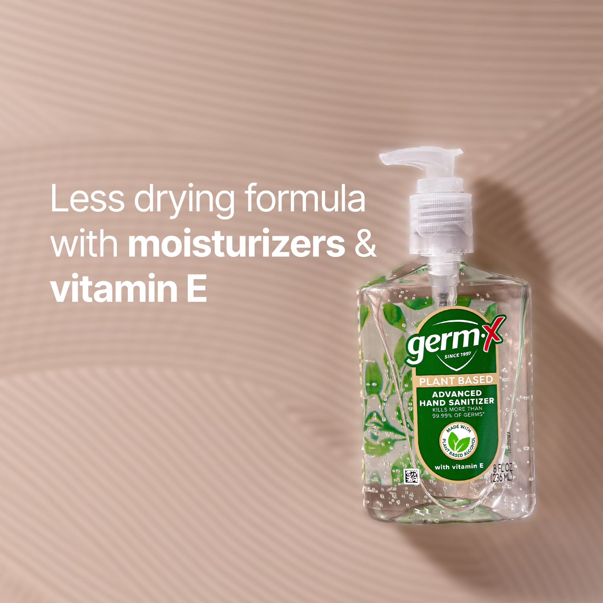 Germ-X Subtle Green Apple Scented Hand Sanitizer, Vitamin E & Plant-Based Alcohol, 8 fl oz