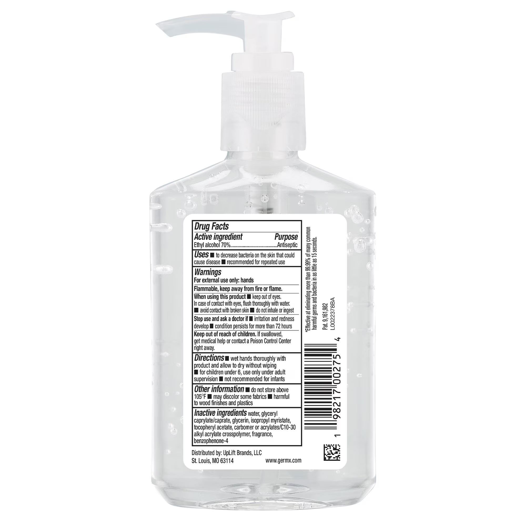 Germ-X Subtle Green Apple Scented Hand Sanitizer, Vitamin E & Plant-Based Alcohol, 8 fl oz