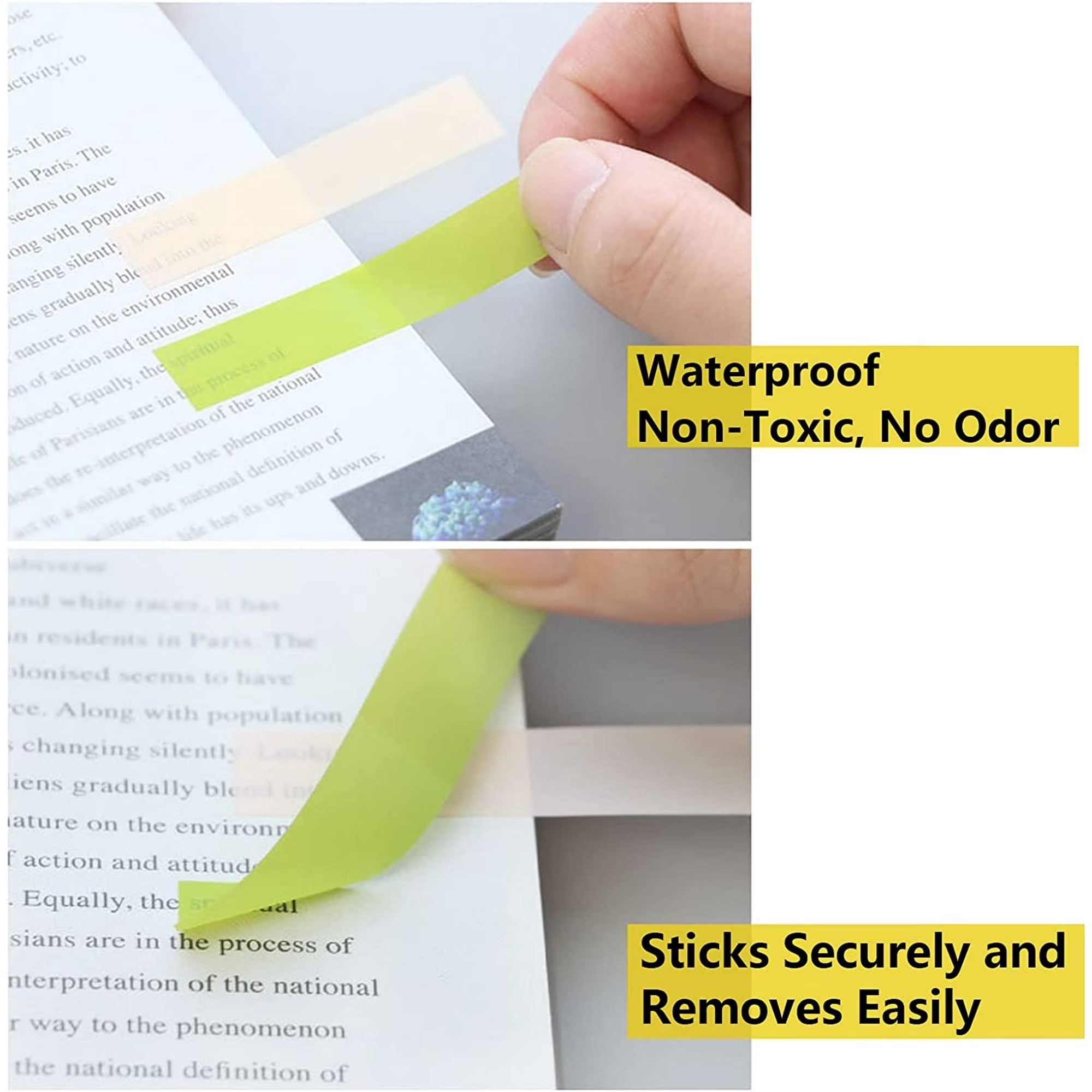 Meilimei- 3600pcs Sticky Tabs, 180 Color Book Tabs, Transparent Sticky Note Tabs, Writable and Repositionable Book Flags Strip Index Tabs, Colorful Page Markers Annotation Tabs Post Tabs