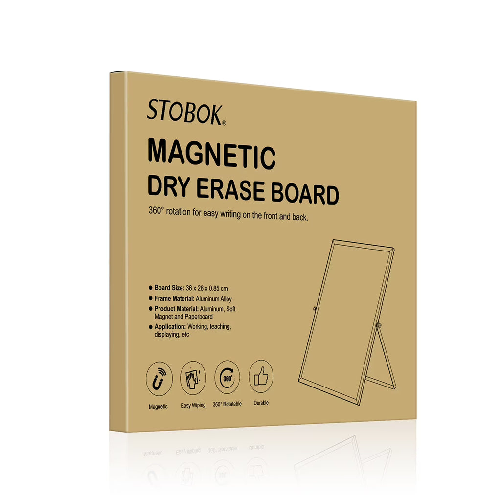 Magnetic Dry Erase Board Double Sided White Board Desktop Tabletop Planner Reminder with Stand for School Home Office