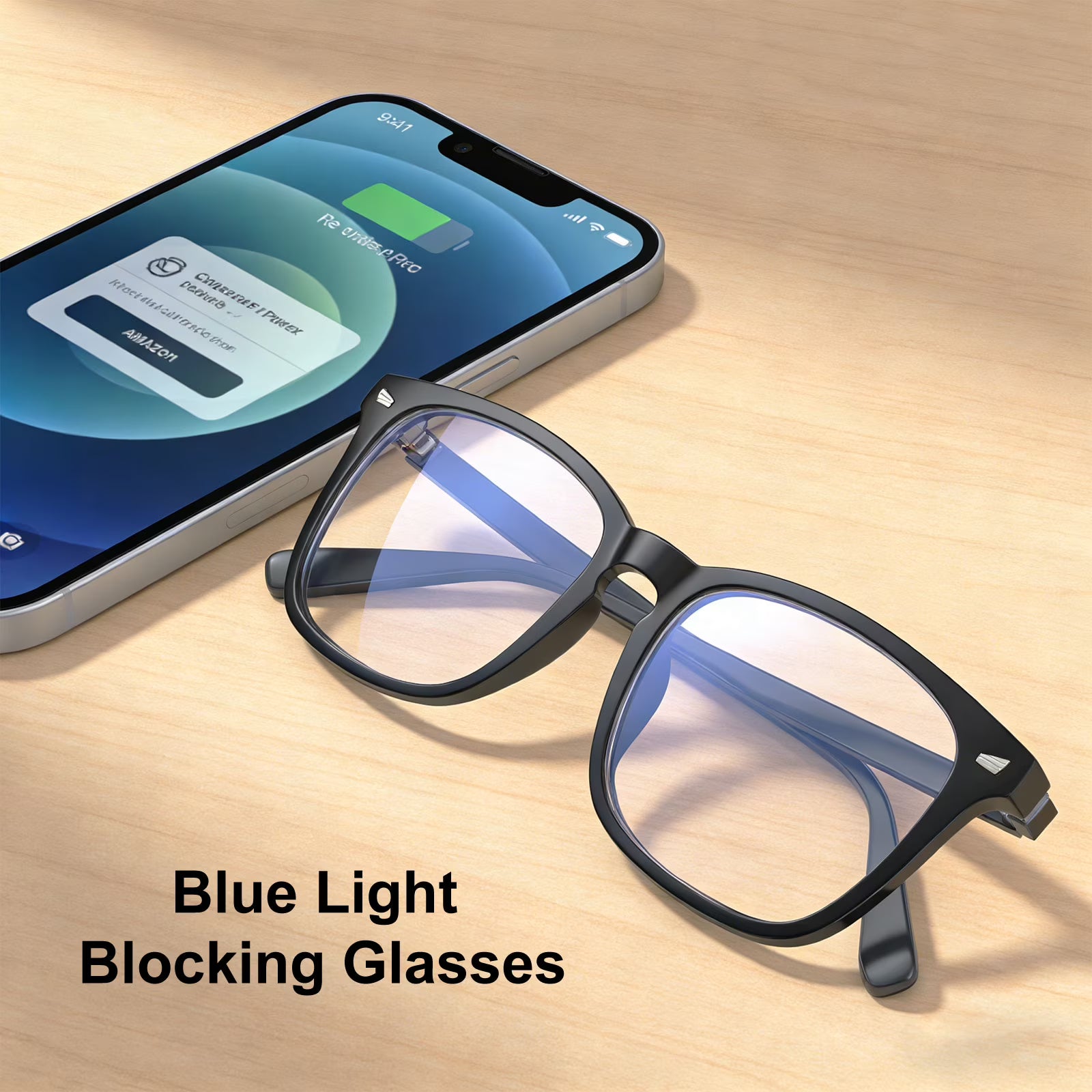 Rirool 2 Pack Blue Light Blocking Glasses, Computer Reading/Gaming/TV/Phones Glasses for Women Men, Anti Eyestrain & UV Glare Protection, Black + Clear